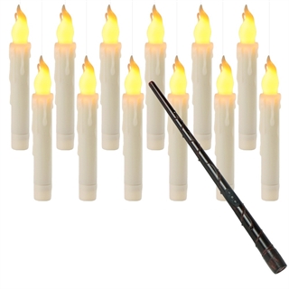 LED stearinlys - LED Taper Candles med tryllestav fjernbetjening - 12 stk.